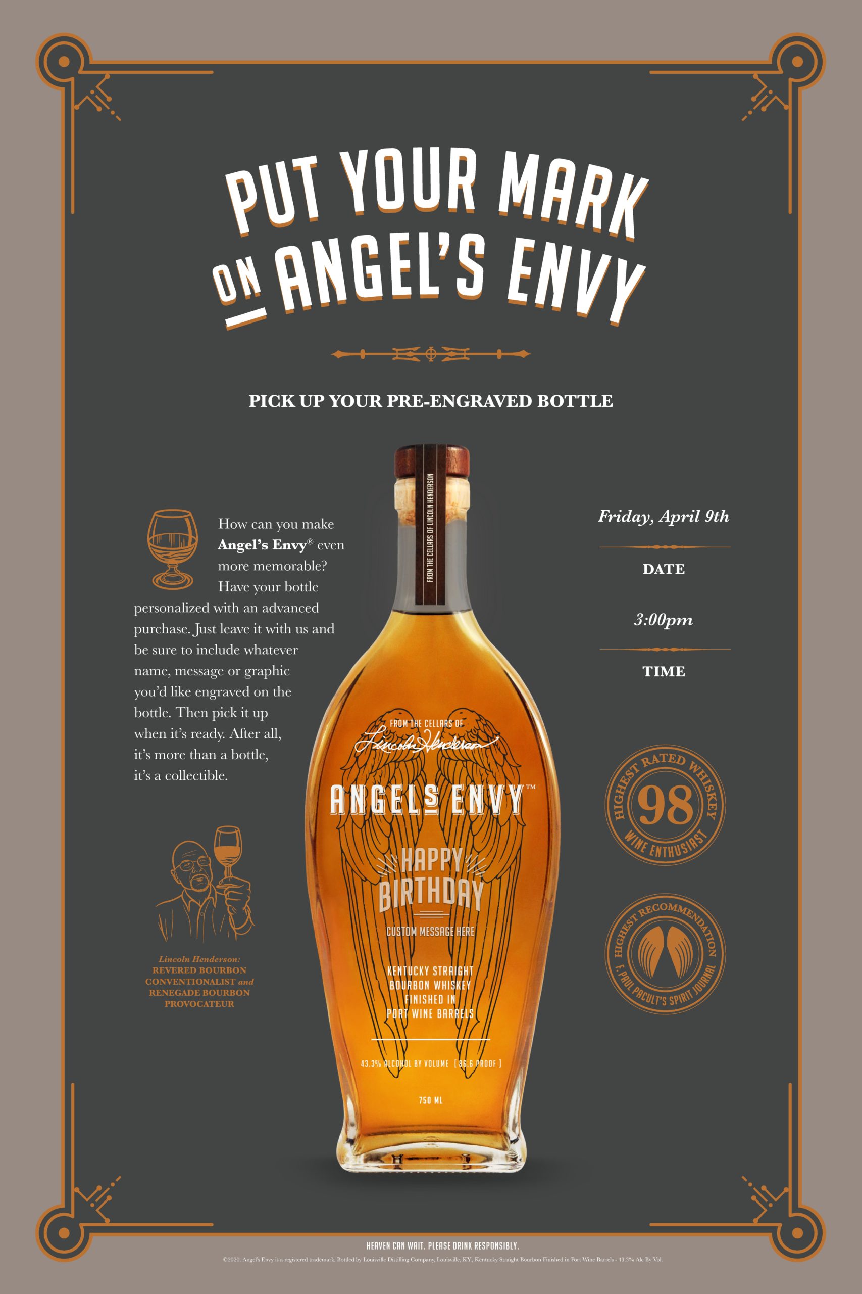 Personalized bottle of Angels Envy